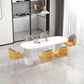 Stone Double Pedestal Dining Table Simplicity Style Dining Room Table for Home Clearhalo ' dining_table' 'Dining Tables & Seating' 'Dining Tables' 'furn' 'furn_dining_table' 'Furniture' 'furniture_dining_table' 'Kitchen & Dining Furniture' 'kitchen&dining_furn' 'kitchen' 'kitchen_dining_table' 4546157