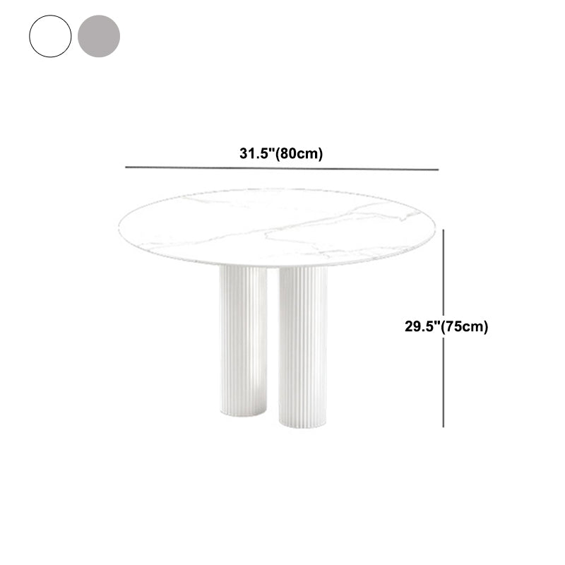 Stone Double Pedestal Dining Table Simplicity Style Dining Room Table for Home Clearhalo ' dining_table' 'Dining Tables & Seating' 'Dining Tables' 'furn' 'furn_dining_table' 'Furniture' 'furniture_dining_table' 'Kitchen & Dining Furniture' 'kitchen&dining_furn' 'kitchen' 'kitchen_dining_table' 4546159
