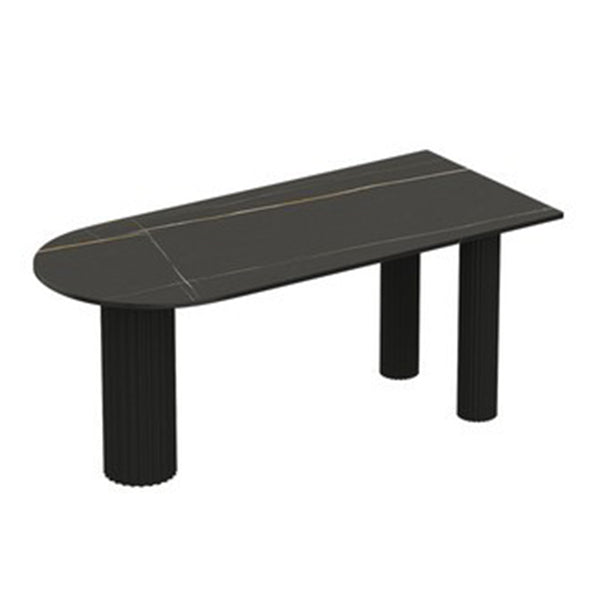 Sintered Stone Top Freeform Table for Restaurant Modern Dining Table with 3 Legs Black Without Chairs Clearhalo ' dining_table' 'Dining Tables & Seating' 'Dining Tables' 'furn' 'furn_dining_table' 'Furniture' 'furniture_dining_table' 'Kitchen & Dining Furniture' 'kitchen&dining_furn' 'kitchen' 'kitchen_dining_table' 4546172