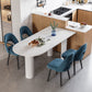 Sintered Stone Top Freeform Table for Restaurant Modern Dining Table with 3 Legs White 63"L x 27.6"W x 29.5"H Without Chairs Clearhalo ' dining_table' 'Dining Tables & Seating' 'Dining Tables' 'furn' 'furn_dining_table' 'Furniture' 'furniture_dining_table' 'Kitchen & Dining Furniture' 'kitchen&dining_furn' 'kitchen' 'kitchen_dining_table' 4546173