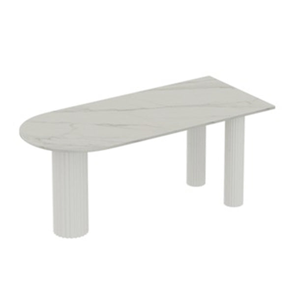Sintered Stone Top Freeform Table for Restaurant Modern Dining Table with 3 Legs White Without Chairs Clearhalo ' dining_table' 'Dining Tables & Seating' 'Dining Tables' 'furn' 'furn_dining_table' 'Furniture' 'furniture_dining_table' 'Kitchen & Dining Furniture' 'kitchen&dining_furn' 'kitchen' 'kitchen_dining_table' 4546176