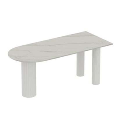 Sintered Stone Top Freeform Table for Restaurant Modern Dining Table with 3 Legs White Without Chairs Clearhalo ' dining_table' 'Dining Tables & Seating' 'Dining Tables' 'furn' 'furn_dining_table' 'Furniture' 'furniture_dining_table' 'Kitchen & Dining Furniture' 'kitchen&dining_furn' 'kitchen' 'kitchen_dining_table' 4546176
