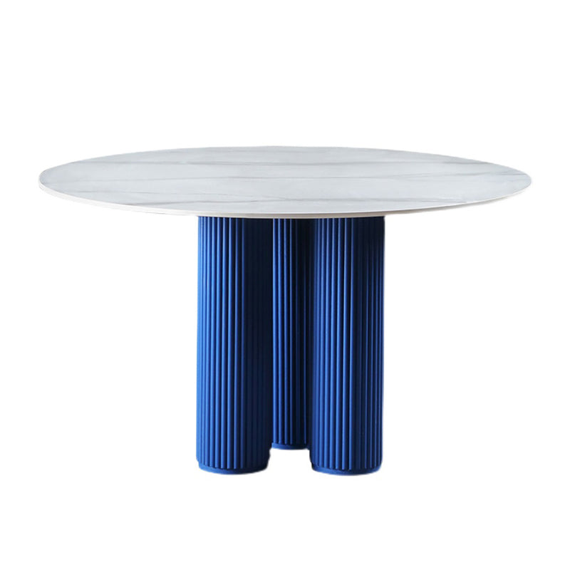 Sintered Stone Dining Table Modern Round Dining Table with Wooden Base Blue Without Chairs Clearhalo ' dining_table' 'Dining Tables & Seating' 'Dining Tables' 'furn' 'furn_dining_table' 'Furniture' 'furniture_dining_table' 'Kitchen & Dining Furniture' 'kitchen&dining_furn' 'kitchen' 'kitchen_dining_table' 4546190