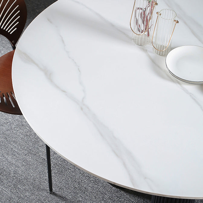 Sintered Stone Dining Table Modern Round Dining Table with Wooden Base Clearhalo ' dining_table' 'Dining Tables & Seating' 'Dining Tables' 'furn' 'furn_dining_table' 'Furniture' 'furniture_dining_table' 'Kitchen & Dining Furniture' 'kitchen&dining_furn' 'kitchen' 'kitchen_dining_table' 4546191