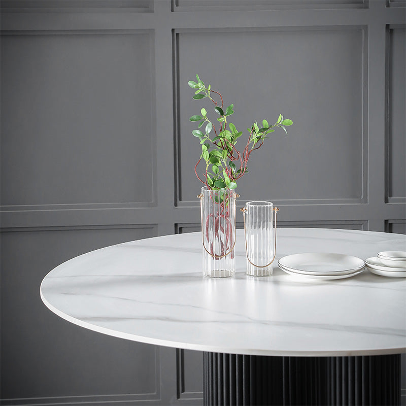 Sintered Stone Dining Table Modern Round Dining Table with Wooden Base Clearhalo ' dining_table' 'Dining Tables & Seating' 'Dining Tables' 'furn' 'furn_dining_table' 'Furniture' 'furniture_dining_table' 'Kitchen & Dining Furniture' 'kitchen&dining_furn' 'kitchen' 'kitchen_dining_table' 4546192