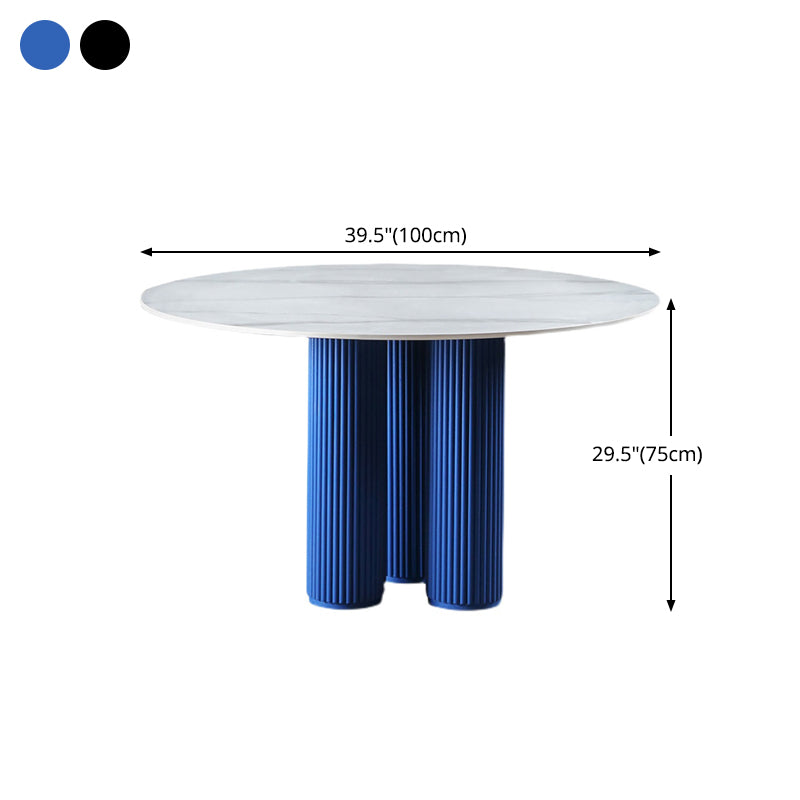 Sintered Stone Dining Table Modern Round Dining Table with Wooden Base Clearhalo ' dining_table' 'Dining Tables & Seating' 'Dining Tables' 'furn' 'furn_dining_table' 'Furniture' 'furniture_dining_table' 'Kitchen & Dining Furniture' 'kitchen&dining_furn' 'kitchen' 'kitchen_dining_table' 4546197