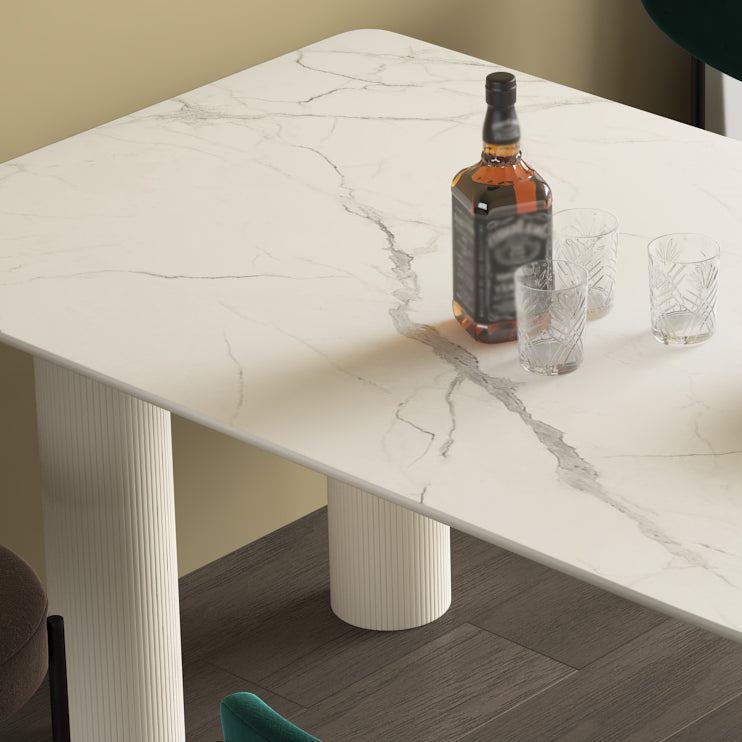 Contemporary Stone Dinner Table Tripod Base Dining Room Table for Home Clearhalo ' dining_table' 'Dining Tables & Seating' 'Dining Tables' 'furn' 'furn_dining_table' 'Furniture' 'furniture_dining_table' 'Kitchen & Dining Furniture' 'kitchen&dining_furn' 'kitchen' 'kitchen_dining_table' 4546208