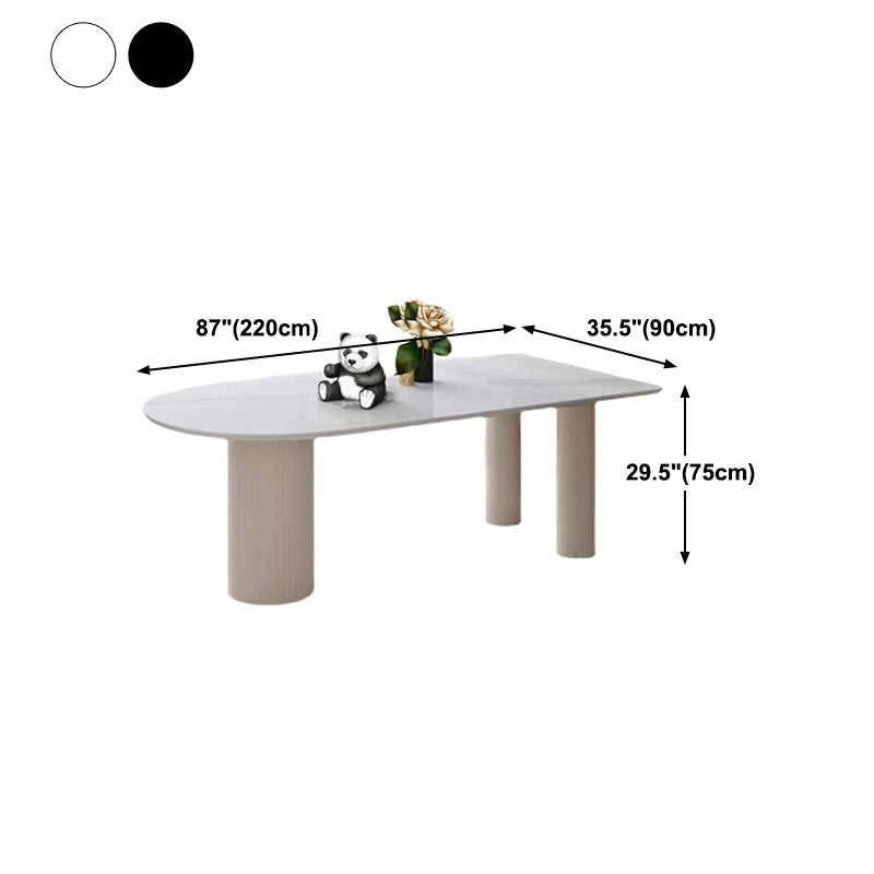 Contemporary Stone Dinner Table Tripod Base Dining Room Table for Home Clearhalo ' dining_table' 'Dining Tables & Seating' 'Dining Tables' 'furn' 'furn_dining_table' 'Furniture' 'furniture_dining_table' 'Kitchen & Dining Furniture' 'kitchen&dining_furn' 'kitchen' 'kitchen_dining_table' 4546211