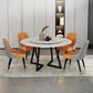 Sintered Stone Dining Table Round Modern Dining Table with Black Frame White 59.1"L x 59.1"W x 29.5"H Lazy Susan Clearhalo ' dining_table' 'Dining Tables & Seating' 'Dining Tables' 'furn' 'furn_dining_table' 'Furniture' 'furniture_dining_table' 'Kitchen & Dining Furniture' 'kitchen&dining_furn' 'kitchen' 'kitchen_dining_table' 4546233
