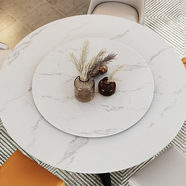 Sintered Stone Dining Table Round Modern Dining Table with Black Frame Clearhalo ' dining_table' 'Dining Tables & Seating' 'Dining Tables' 'furn' 'furn_dining_table' 'Furniture' 'furniture_dining_table' 'Kitchen & Dining Furniture' 'kitchen&dining_furn' 'kitchen' 'kitchen_dining_table' 4546236