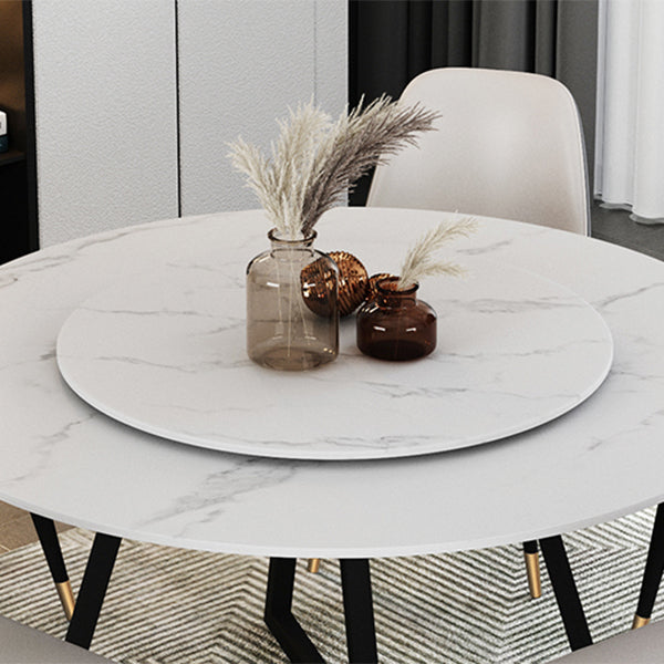 Sintered Stone Dining Table Round Modern Dining Table with Black Frame Clearhalo ' dining_table' 'Dining Tables & Seating' 'Dining Tables' 'furn' 'furn_dining_table' 'Furniture' 'furniture_dining_table' 'Kitchen & Dining Furniture' 'kitchen&dining_furn' 'kitchen' 'kitchen_dining_table' 4546237