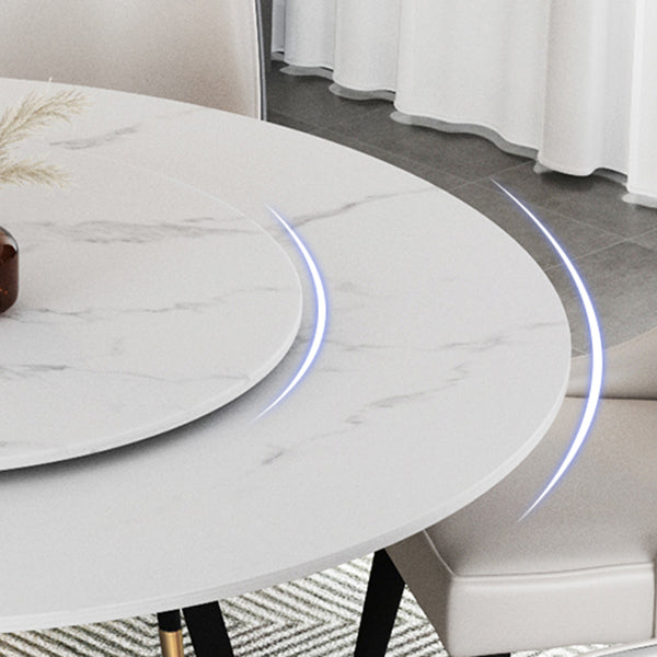 Sintered Stone Dining Table Round Modern Dining Table with Black Frame Clearhalo ' dining_table' 'Dining Tables & Seating' 'Dining Tables' 'furn' 'furn_dining_table' 'Furniture' 'furniture_dining_table' 'Kitchen & Dining Furniture' 'kitchen&dining_furn' 'kitchen' 'kitchen_dining_table' 4546238