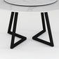 Sintered Stone Dining Table Round Modern Dining Table with Black Frame Clearhalo ' dining_table' 'Dining Tables & Seating' 'Dining Tables' 'furn' 'furn_dining_table' 'Furniture' 'furniture_dining_table' 'Kitchen & Dining Furniture' 'kitchen&dining_furn' 'kitchen' 'kitchen_dining_table' 4546239
