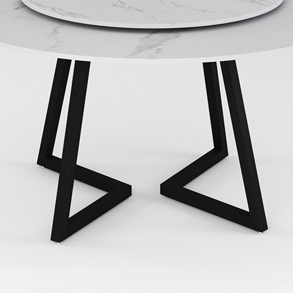 Sintered Stone Dining Table Round Modern Dining Table with Black Frame Clearhalo ' dining_table' 'Dining Tables & Seating' 'Dining Tables' 'furn' 'furn_dining_table' 'Furniture' 'furniture_dining_table' 'Kitchen & Dining Furniture' 'kitchen&dining_furn' 'kitchen' 'kitchen_dining_table' 4546239