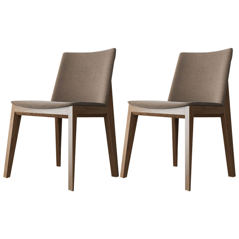 Contemporary Style Dining Chairs Dining Armless Side Chairs with Wooden Legs Khaki 2 Piece Set Clearhalo ' kitchen&dining_furn' 'Dining Chairs' 'Dining Tables & Seating' 'dining_chair' 'furn' 'furn_dining_chair' 'Furniture' 'furniture_dining_chair' 'Kitchen & Dining Furniture' 'kitchen' 4546286