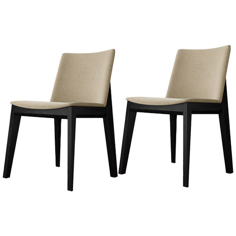 Contemporary Style Dining Chairs Dining Armless Side Chairs with Wooden Legs Beige 2 Piece Set Clearhalo ' kitchen&dining_furn' 'Dining Chairs' 'Dining Tables & Seating' 'dining_chair' 'furn' 'furn_dining_chair' 'Furniture' 'furniture_dining_chair' 'Kitchen & Dining Furniture' 'kitchen' 4546292