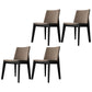 Contemporary Style Dining Chairs Dining Armless Side Chairs with Wooden Legs Dark Khaki 4 Piece Set Clearhalo ' kitchen&dining_furn' 'Dining Chairs' 'Dining Tables & Seating' 'dining_chair' 'furn' 'furn_dining_chair' 'Furniture' 'furniture_dining_chair' 'Kitchen & Dining Furniture' 'kitchen' 4546300