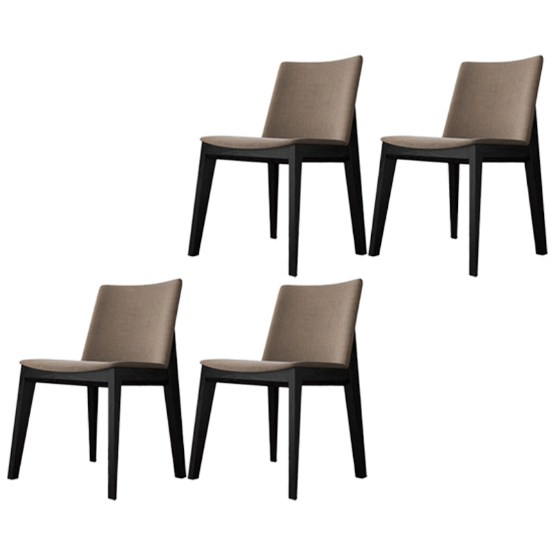 Contemporary Style Dining Chairs Dining Armless Side Chairs with Wooden Legs Dark Khaki 4 Piece Set Clearhalo ' kitchen&dining_furn' 'Dining Chairs' 'Dining Tables & Seating' 'dining_chair' 'furn' 'furn_dining_chair' 'Furniture' 'furniture_dining_chair' 'Kitchen & Dining Furniture' 'kitchen' 4546300