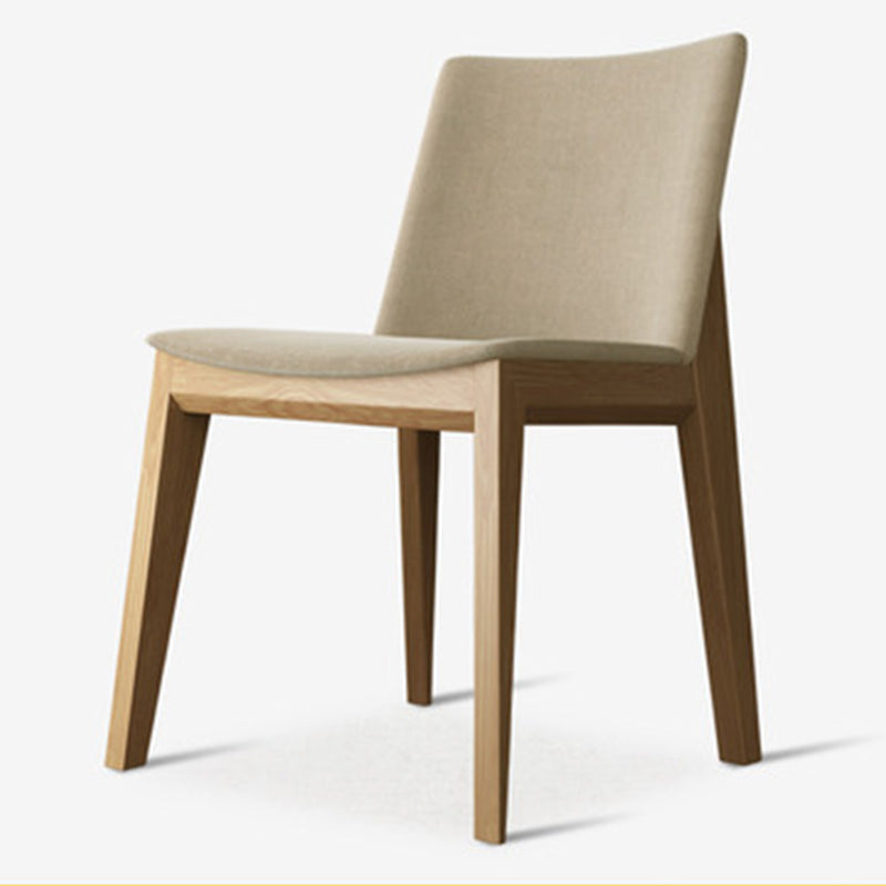 Contemporary Style Dining Chairs Dining Armless Side Chairs with Wooden Legs Light Beige 1 Piece Clearhalo ' kitchen&dining_furn' 'Dining Chairs' 'Dining Tables & Seating' 'dining_chair' 'furn' 'furn_dining_chair' 'Furniture' 'furniture_dining_chair' 'Kitchen & Dining Furniture' 'kitchen' 4546301