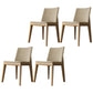 Contemporary Style Dining Chairs Dining Armless Side Chairs with Wooden Legs Light Beige 4 Piece Set Clearhalo ' kitchen&dining_furn' 'Dining Chairs' 'Dining Tables & Seating' 'dining_chair' 'furn' 'furn_dining_chair' 'Furniture' 'furniture_dining_chair' 'Kitchen & Dining Furniture' 'kitchen' 4546304