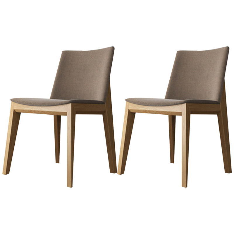 Contemporary Style Dining Chairs Dining Armless Side Chairs with Wooden Legs Light Khaki 2 Piece Set Clearhalo ' kitchen&dining_furn' 'Dining Chairs' 'Dining Tables & Seating' 'dining_chair' 'furn' 'furn_dining_chair' 'Furniture' 'furniture_dining_chair' 'Kitchen & Dining Furniture' 'kitchen' 4546306