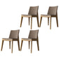 Contemporary Style Dining Chairs Dining Armless Side Chairs with Wooden Legs Light Khaki 4 Piece Set Clearhalo ' kitchen&dining_furn' 'Dining Chairs' 'Dining Tables & Seating' 'dining_chair' 'furn' 'furn_dining_chair' 'Furniture' 'furniture_dining_chair' 'Kitchen & Dining Furniture' 'kitchen' 4546307