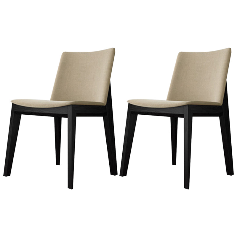 Contemporary Style Dining Chairs Dining Armless Side Chairs with Wooden Legs Off-White 2 Piece Set Clearhalo ' kitchen&dining_furn' 'Dining Chairs' 'Dining Tables & Seating' 'dining_chair' 'furn' 'furn_dining_chair' 'Furniture' 'furniture_dining_chair' 'Kitchen & Dining Furniture' 'kitchen' 4546309
