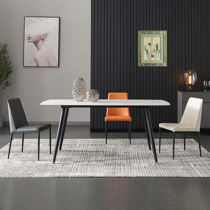 Industrial Solid Back Armless Dining Chairs Faux Leather Dining Chairs Clearhalo ' kitchen&dining_furn' 'Dining Chairs' 'Dining Tables & Seating' 'dining_chair' 'furn' 'furn_dining_chair' 'Furniture' 'furniture_dining_chair' 'Kitchen & Dining Furniture' 'kitchen' 4546315