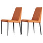 Industrial Solid Back Armless Dining Chairs Faux Leather Dining Chairs Orange 2 Piece Set Clearhalo ' kitchen&dining_furn' 'Dining Chairs' 'Dining Tables & Seating' 'dining_chair' 'furn' 'furn_dining_chair' 'Furniture' 'furniture_dining_chair' 'Kitchen & Dining Furniture' 'kitchen' 4546321
