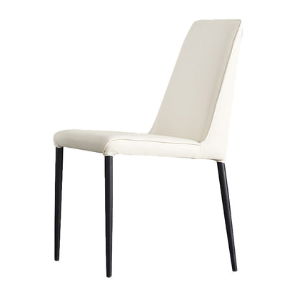 Industrial Solid Back Armless Dining Chairs Faux Leather Dining Chairs White 1 Piece Clearhalo ' kitchen&dining_furn' 'Dining Chairs' 'Dining Tables & Seating' 'dining_chair' 'furn' 'furn_dining_chair' 'Furniture' 'furniture_dining_chair' 'Kitchen & Dining Furniture' 'kitchen' 4546324