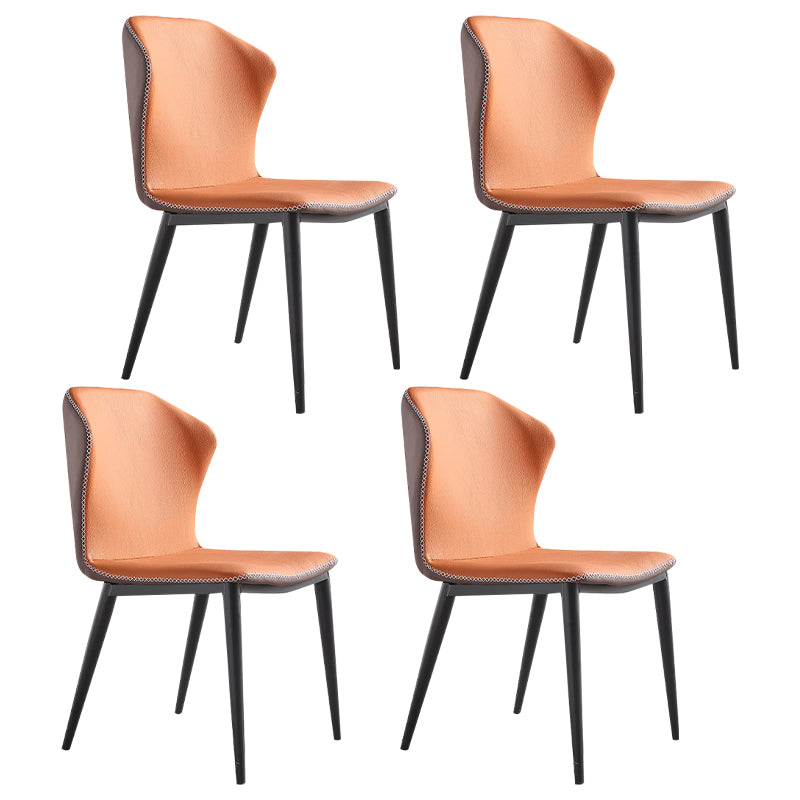 Metal Industrial Kitchen Dining Room Chair Wingback Side Chair Orange 4 Piece Set Clearhalo ' kitchen&dining_furn' 'Dining Chairs' 'Dining Tables & Seating' 'dining_chair' 'furn' 'furn_dining_chair' 'Furniture' 'furniture_dining_chair' 'Kitchen & Dining Furniture' 'kitchen' 4546348