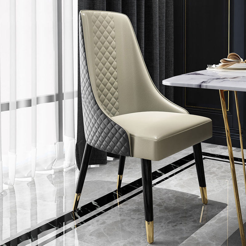 Scandinavian Style Solid Back Armless Dining Chair Upholstered Dining Side Chairs Clearhalo ' kitchen&dining_furn' 'Dining Chairs' 'Dining Tables & Seating' 'dining_chair' 'furn' 'furn_dining_chair' 'Furniture' 'furniture_dining_chair' 'Kitchen & Dining Furniture' 'kitchen' 4546351