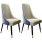 Scandinavian Style Solid Back Armless Dining Chair Upholstered Dining Side Chairs Sky Blue-White 2 Piece Set Clearhalo ' kitchen&dining_furn' 'Dining Chairs' 'Dining Tables & Seating' 'dining_chair' 'furn' 'furn_dining_chair' 'Furniture' 'furniture_dining_chair' 'Kitchen & Dining Furniture' 'kitchen' 4546357