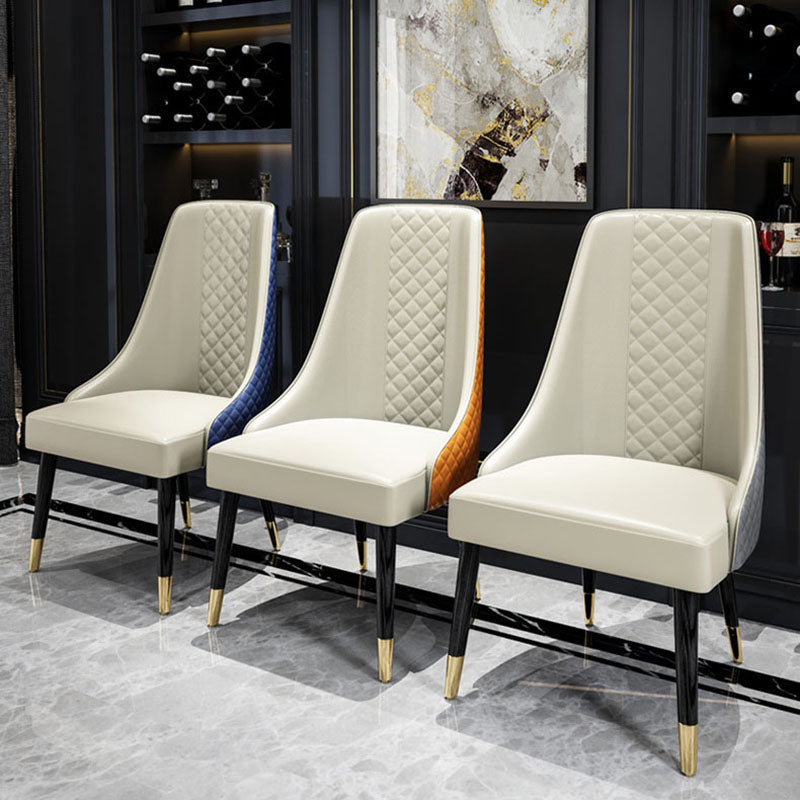 Scandinavian Style Solid Back Armless Dining Chair Upholstered Dining Side Chairs Clearhalo ' kitchen&dining_furn' 'Dining Chairs' 'Dining Tables & Seating' 'dining_chair' 'furn' 'furn_dining_chair' 'Furniture' 'furniture_dining_chair' 'Kitchen & Dining Furniture' 'kitchen' 4546358