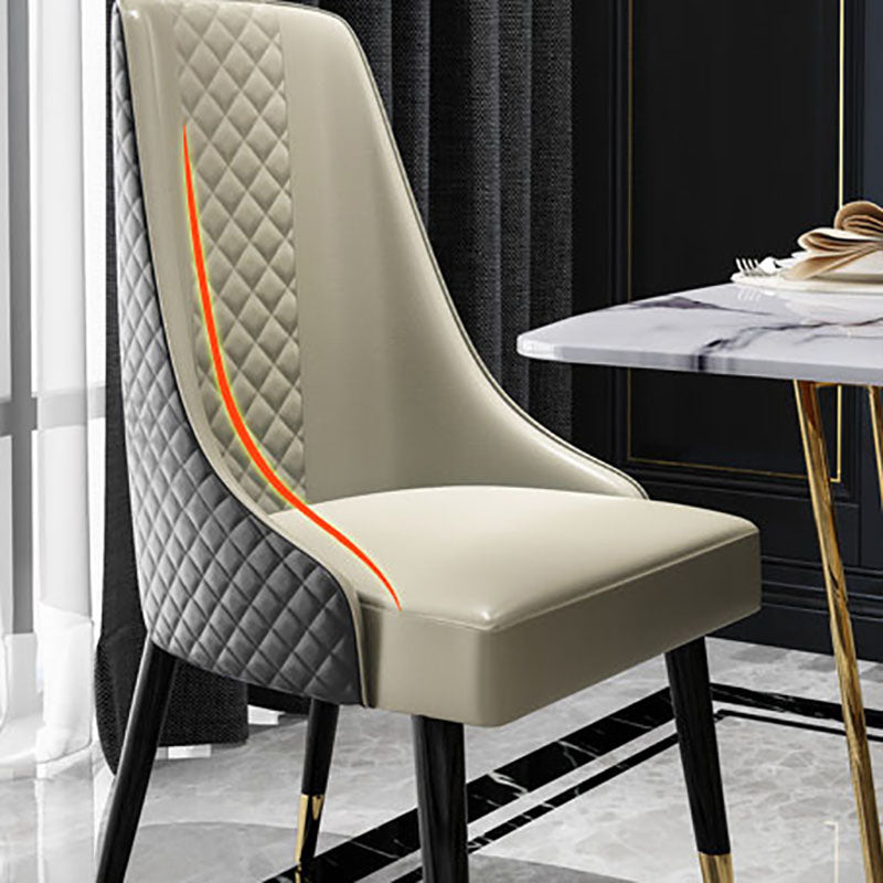 Scandinavian Style Solid Back Armless Dining Chair Upholstered Dining Side Chairs Clearhalo ' kitchen&dining_furn' 'Dining Chairs' 'Dining Tables & Seating' 'dining_chair' 'furn' 'furn_dining_chair' 'Furniture' 'furniture_dining_chair' 'Kitchen & Dining Furniture' 'kitchen' 4546364