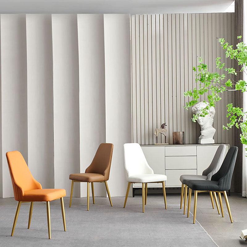 Scandinavian Style Solid Back Armless Dining Chair Upholstered Dining Side Chair Clearhalo ' kitchen&dining_furn' 'Dining Chairs' 'Dining Tables & Seating' 'dining_chair' 'furn' 'furn_dining_chair' 'Furniture' 'furniture_dining_chair' 'Kitchen & Dining Furniture' 'kitchen' 4546370