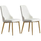 Scandinavian Style Solid Back Armless Dining Chair Upholstered Dining Side Chair White 2 Piece Set Brass Gold Clearhalo ' kitchen&dining_furn' 'Dining Chairs' 'Dining Tables & Seating' 'dining_chair' 'furn' 'furn_dining_chair' 'Furniture' 'furniture_dining_chair' 'Kitchen & Dining Furniture' 'kitchen' 4546384