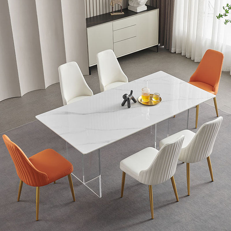 Scandinavian Style Solid Back Armless Dining Chair Upholstered Dining Side Chair Clearhalo ' kitchen&dining_furn' 'Dining Chairs' 'Dining Tables & Seating' 'dining_chair' 'furn' 'furn_dining_chair' 'Furniture' 'furniture_dining_chair' 'Kitchen & Dining Furniture' 'kitchen' 4546386