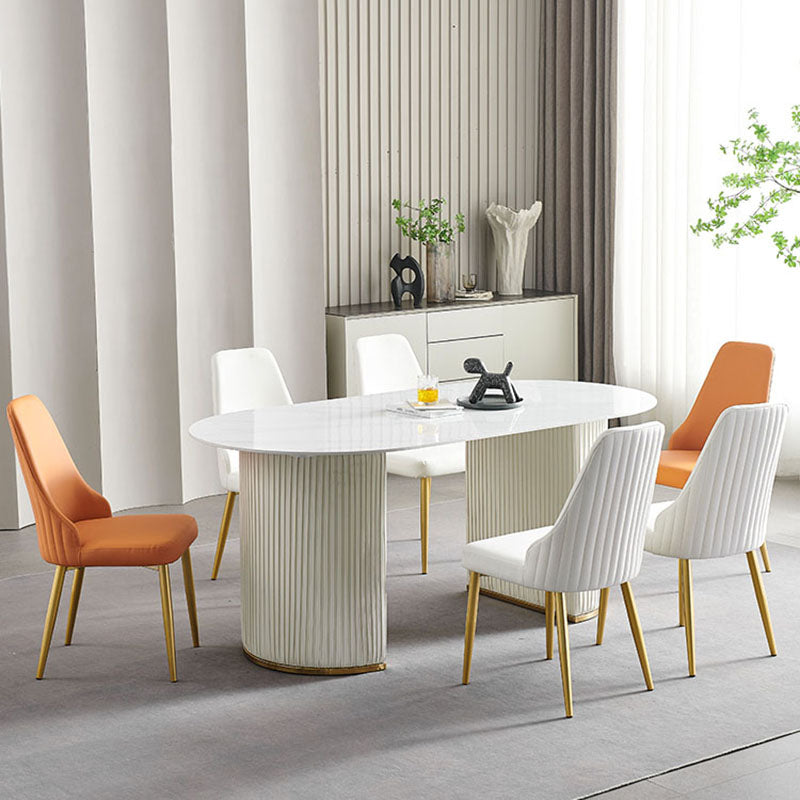 Scandinavian Style Solid Back Armless Dining Chair Upholstered Dining Side Chair Clearhalo ' kitchen&dining_furn' 'Dining Chairs' 'Dining Tables & Seating' 'dining_chair' 'furn' 'furn_dining_chair' 'Furniture' 'furniture_dining_chair' 'Kitchen & Dining Furniture' 'kitchen' 4546388