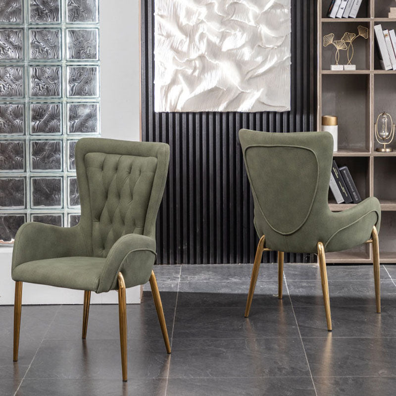 Glam Metal Arm Dining Chair Upholstered Dining Side Chair for Home Use Clearhalo ' kitchen&dining_furn' 'Dining Chairs' 'Dining Tables & Seating' 'dining_chair' 'furn' 'furn_dining_chair' 'Furniture' 'furniture_dining_chair' 'Kitchen & Dining Furniture' 'kitchen' 4546390