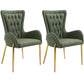 Glam Metal Arm Dining Chair Upholstered Dining Side Chair for Home Use Olive Green 2 Piece Set Clearhalo ' kitchen&dining_furn' 'Dining Chairs' 'Dining Tables & Seating' 'dining_chair' 'furn' 'furn_dining_chair' 'Furniture' 'furniture_dining_chair' 'Kitchen & Dining Furniture' 'kitchen' 4546392