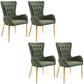 Glam Metal Arm Dining Chair Upholstered Dining Side Chair for Home Use Olive Green 4 Piece Set Clearhalo ' kitchen&dining_furn' 'Dining Chairs' 'Dining Tables & Seating' 'dining_chair' 'furn' 'furn_dining_chair' 'Furniture' 'furniture_dining_chair' 'Kitchen & Dining Furniture' 'kitchen' 4546394