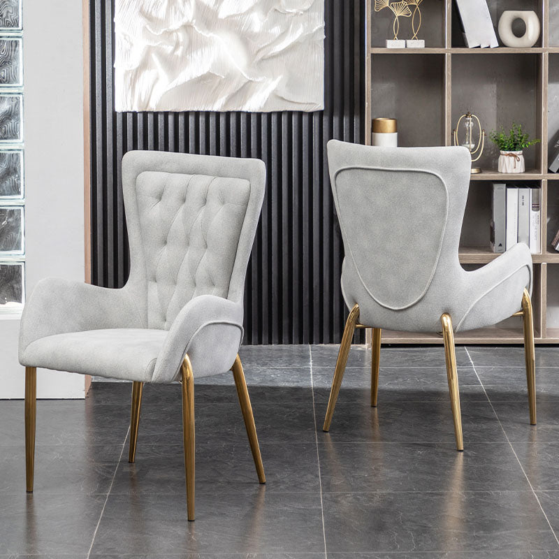 Glam Metal Arm Dining Chair Upholstered Dining Side Chair for Home Use Clearhalo ' kitchen&dining_furn' 'Dining Chairs' 'Dining Tables & Seating' 'dining_chair' 'furn' 'furn_dining_chair' 'Furniture' 'furniture_dining_chair' 'Kitchen & Dining Furniture' 'kitchen' 4546395