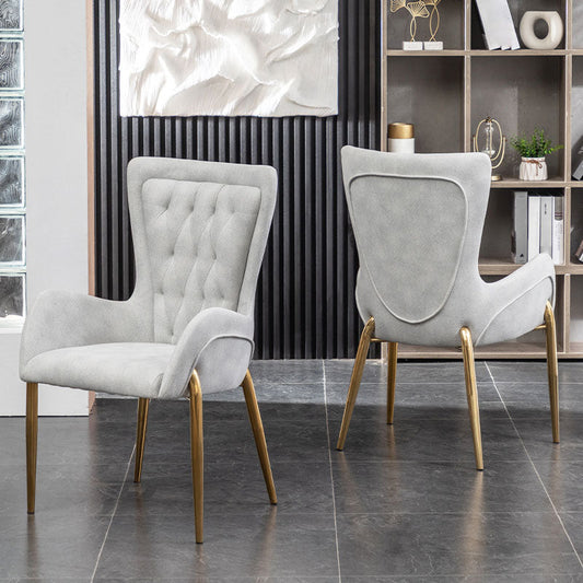 Glam Metal Arm Dining Chair Upholstered Dining Side Chair for Home Use Clearhalo ' kitchen&dining_furn' 'Dining Chairs' 'Dining Tables & Seating' 'dining_chair' 'furn' 'furn_dining_chair' 'Furniture' 'furniture_dining_chair' 'Kitchen & Dining Furniture' 'kitchen' 4546395