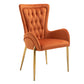 Glam Metal Arm Dining Chair Upholstered Dining Side Chair for Home Use Orange 1 Piece Clearhalo ' kitchen&dining_furn' 'Dining Chairs' 'Dining Tables & Seating' 'dining_chair' 'furn' 'furn_dining_chair' 'Furniture' 'furniture_dining_chair' 'Kitchen & Dining Furniture' 'kitchen' 4546396