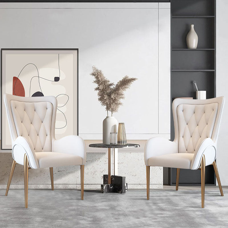 Glam Metal Arm Dining Chair Upholstered Dining Side Chair for Home Use Clearhalo ' kitchen&dining_furn' 'Dining Chairs' 'Dining Tables & Seating' 'dining_chair' 'furn' 'furn_dining_chair' 'Furniture' 'furniture_dining_chair' 'Kitchen & Dining Furniture' 'kitchen' 4546397