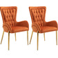 Glam Metal Arm Dining Chair Upholstered Dining Side Chair for Home Use Orange 2 Piece Set Clearhalo ' kitchen&dining_furn' 'Dining Chairs' 'Dining Tables & Seating' 'dining_chair' 'furn' 'furn_dining_chair' 'Furniture' 'furniture_dining_chair' 'Kitchen & Dining Furniture' 'kitchen' 4546399