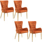 Glam Metal Arm Dining Chair Upholstered Dining Side Chair for Home Use Orange 4 Piece Set Clearhalo ' kitchen&dining_furn' 'Dining Chairs' 'Dining Tables & Seating' 'dining_chair' 'furn' 'furn_dining_chair' 'Furniture' 'furniture_dining_chair' 'Kitchen & Dining Furniture' 'kitchen' 4546401