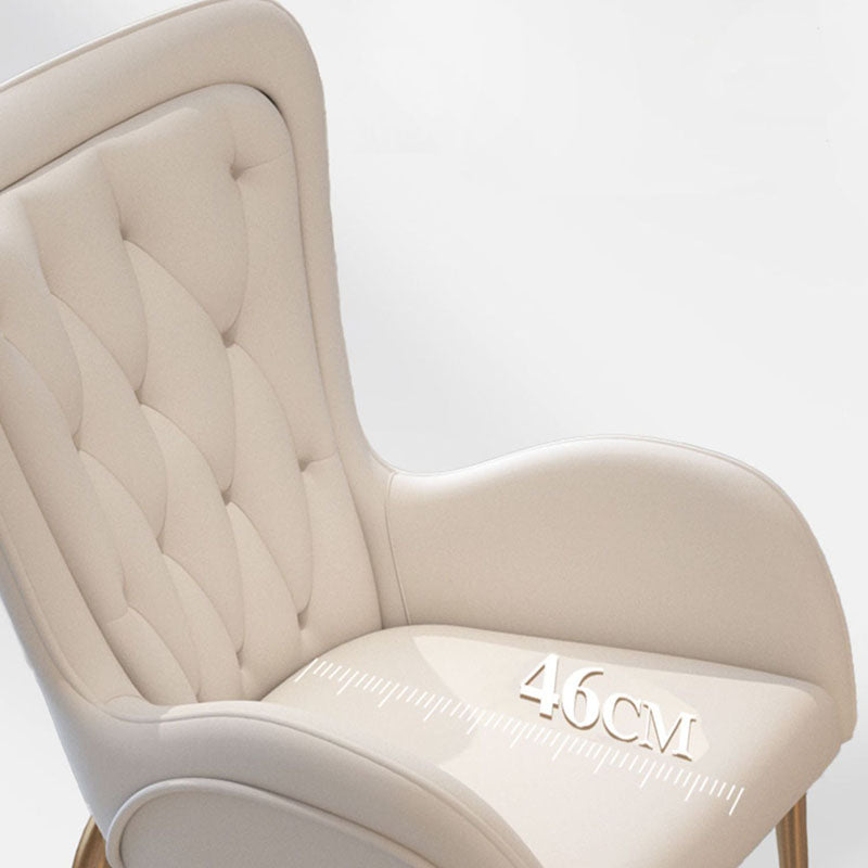 Glam Metal Arm Dining Chair Upholstered Dining Side Chair for Home Use Clearhalo ' kitchen&dining_furn' 'Dining Chairs' 'Dining Tables & Seating' 'dining_chair' 'furn' 'furn_dining_chair' 'Furniture' 'furniture_dining_chair' 'Kitchen & Dining Furniture' 'kitchen' 4546405