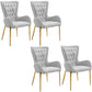 Glam Metal Arm Dining Chair Upholstered Dining Side Chair for Home Use Light Gray 4 Piece Set Clearhalo ' kitchen&dining_furn' 'Dining Chairs' 'Dining Tables & Seating' 'dining_chair' 'furn' 'furn_dining_chair' 'Furniture' 'furniture_dining_chair' 'Kitchen & Dining Furniture' 'kitchen' 4546407